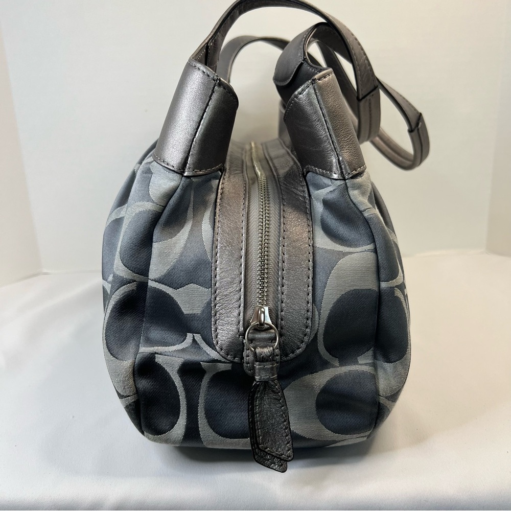 Coach Gray and Silver Signature Hobo Shoulder Bag - Picture 11 of 16